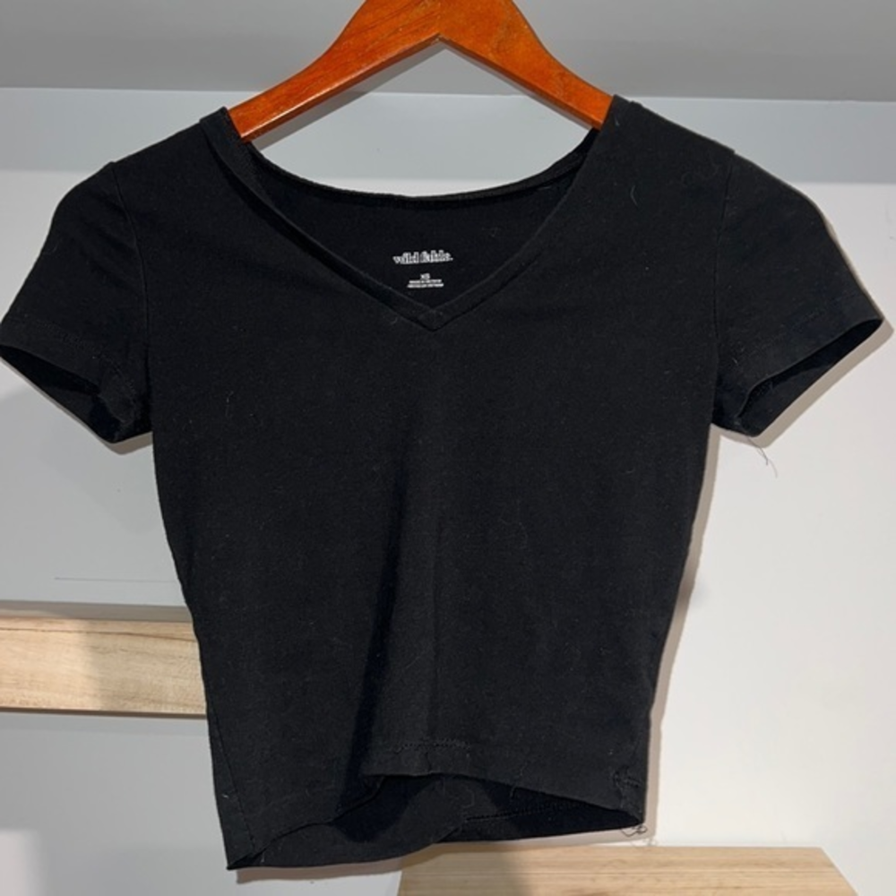 black cropped top